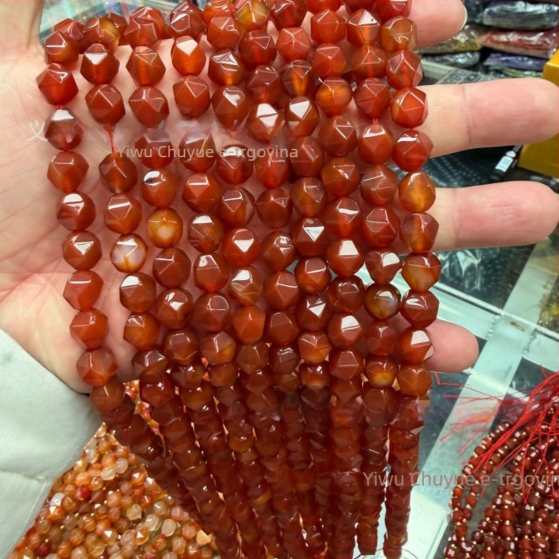 Prirodni kamen kružne perle – ručno rezane, rasute perle, stil kotačić, teksturirani uzorak