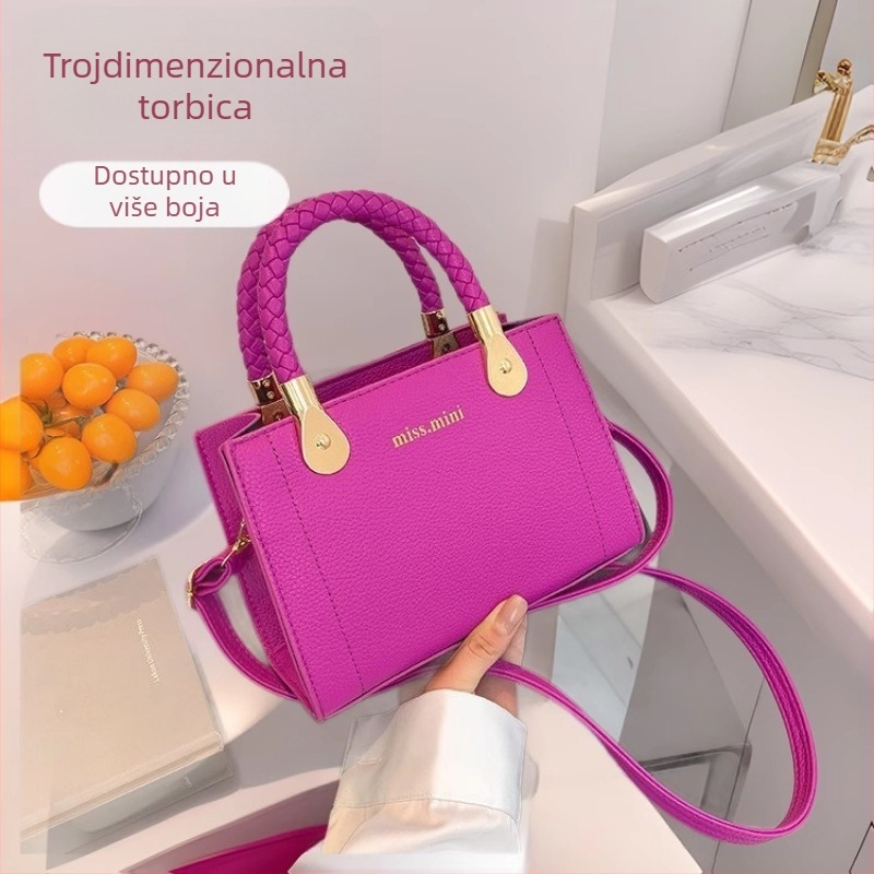 Ženska torba u street-trend stilu od PU, horizontalni kvadratni oblik, zatvarač, podstava od sintetičke kože