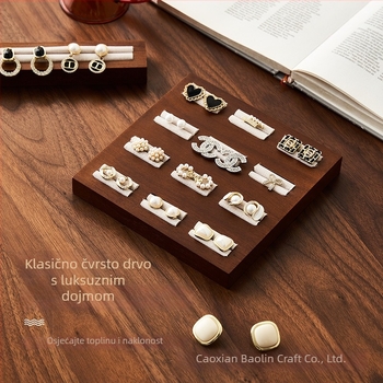 Drveni stalak za nakit u vintage stilu, stolni jednoslojni spremnik za prstene i narukvice, višenamjenska upotreba