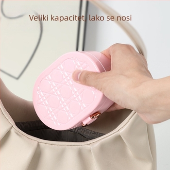 Kutija za nakit s mrežastim uzorkom, prijenosni putni organizator, PET materijal, tvrdi kućište, stil lagan luksuz, srednja specifikacija
