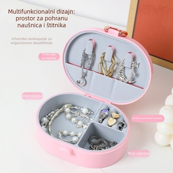 Kutija za nakit s mrežastim uzorkom, prijenosni putni organizator, PET materijal, tvrdi kućište, stil lagan luksuz, srednja specifikacija