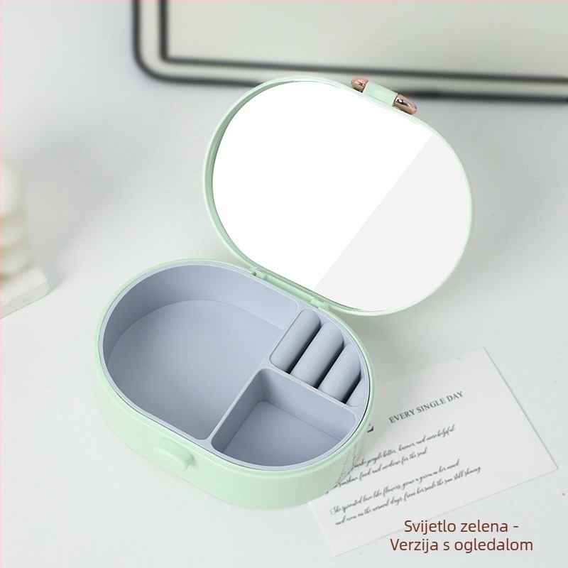 Kutija za nakit s mrežastim uzorkom, prijenosni putni organizator, PET materijal, tvrdi kućište, stil lagan luksuz, srednja specifikacija