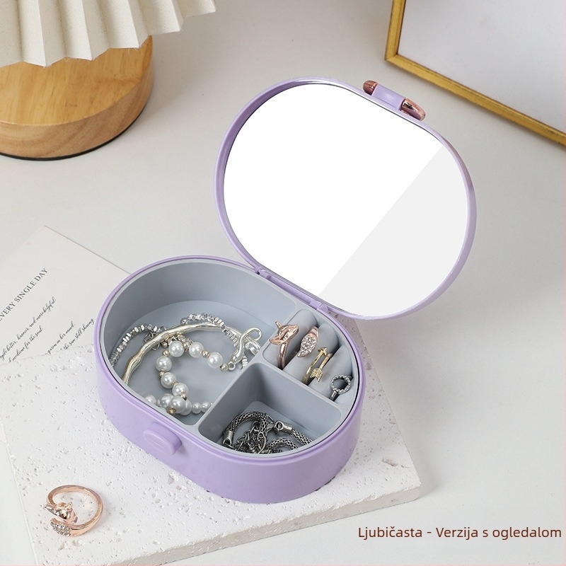 Kutija za nakit s mrežastim uzorkom, prijenosni putni organizator, PET materijal, tvrdi kućište, stil lagan luksuz, srednja specifikacija