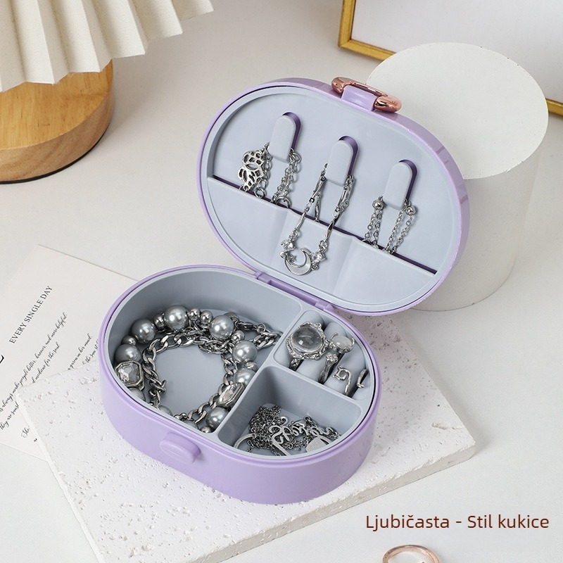 Kutija za nakit s mrežastim uzorkom, prijenosni putni organizator, PET materijal, tvrdi kućište, stil lagan luksuz, srednja specifikacija