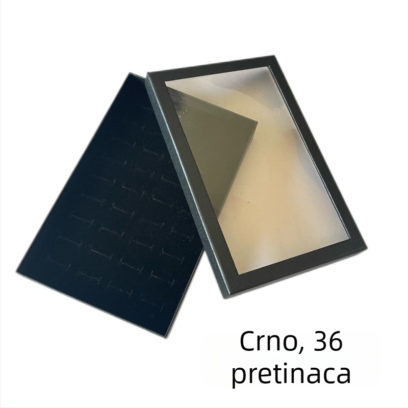 Kutija za prikazivanje nakita za prstenje i naušnice, od kompozitnih materijala, prodajna ambalaža, namijenjena pakiranju prstena, specijalno pakiranje nakita