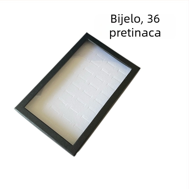 Kutija za prikazivanje nakita za prstenje i naušnice, od kompozitnih materijala, prodajna ambalaža, namijenjena pakiranju prstena, specijalno pakiranje nakita