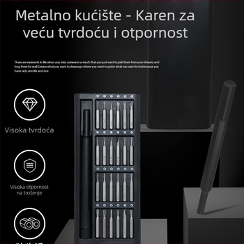 Set odvijača 24-u 1 s preciznim bitovima, magnetskim vrhovima, S2 alatni čelik, težina 230 g