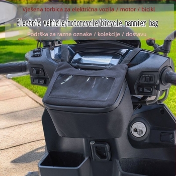 Prednja torbica za motor Chimilai, poliester, skladištenje, kompatibilna navigacija na dodirni zaslon