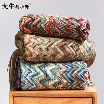 Boemska deka s prugama, etnički stil, pogodna za kauč i krevet, vrhunski proizvod, šifra 636397540047