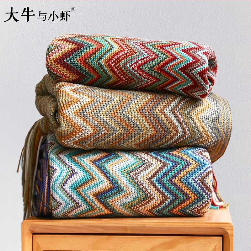 Boemska deka s prugama, etnički stil, pogodna za kauč i krevet, vrhunski proizvod, šifra 636397540047