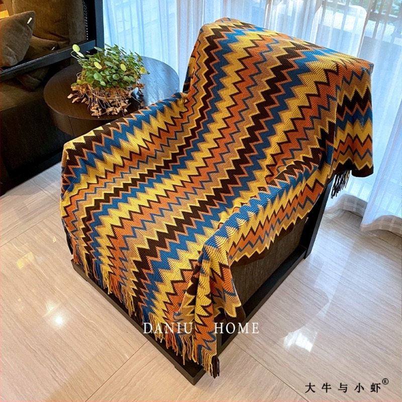 Boemska deka s prugama, etnički stil, pogodna za kauč i krevet, vrhunski proizvod, šifra 636397540047