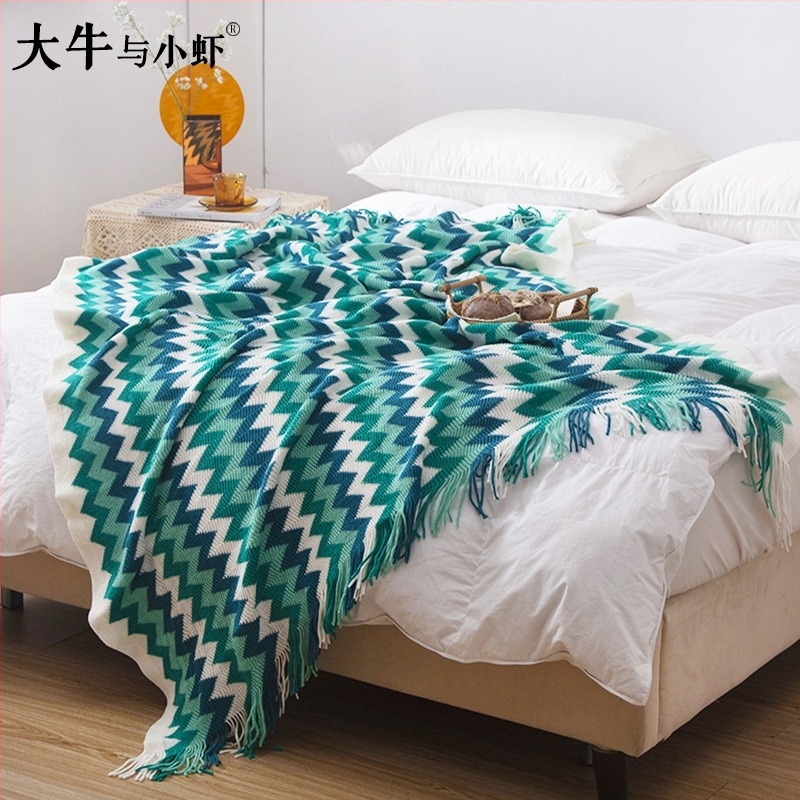 Boemska deka s prugama, etnički stil, pogodna za kauč i krevet, vrhunski proizvod, šifra 636397540047