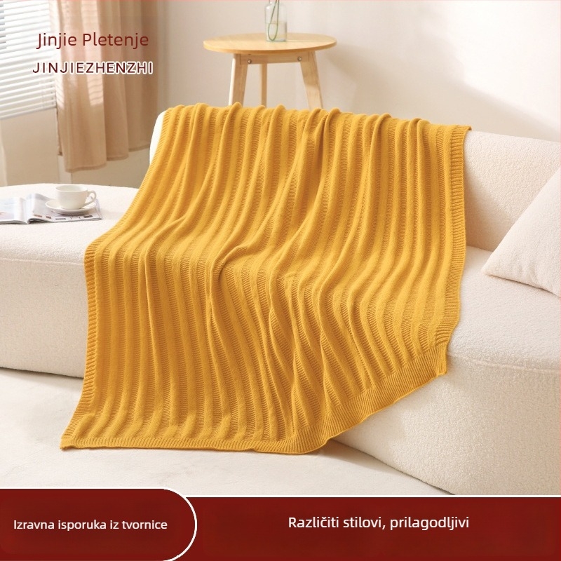 Pletena deka od poliesternih vlakana, 800–1000 g, jednobojna, prilagodljiva, moderan minimalistički stil