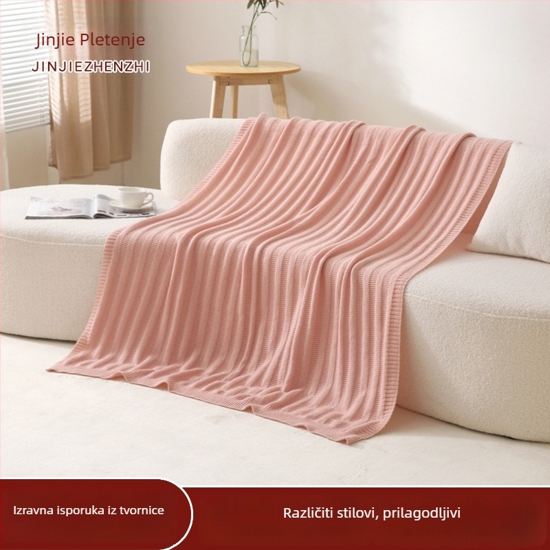 Pletena deka od poliesternih vlakana, 800–1000 g, jednobojna, prilagodljiva, moderan minimalistički stil