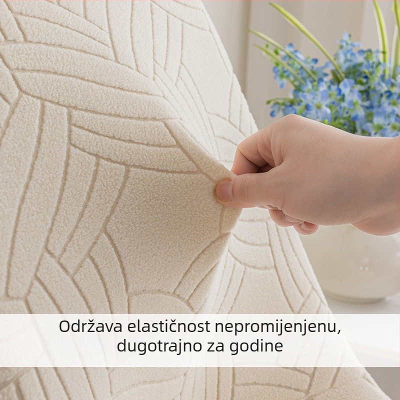 Navlaka za stolicu, elastična, poliester, geometrijski uzorak, protuklizna, otporna na abraziju, otporna na prašinu