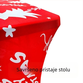 Elastični stolnjak od poliestera s otiskom, potpuno prekrivanje, za stolove duljine 6 ft, za piknik, hotele i bankete
