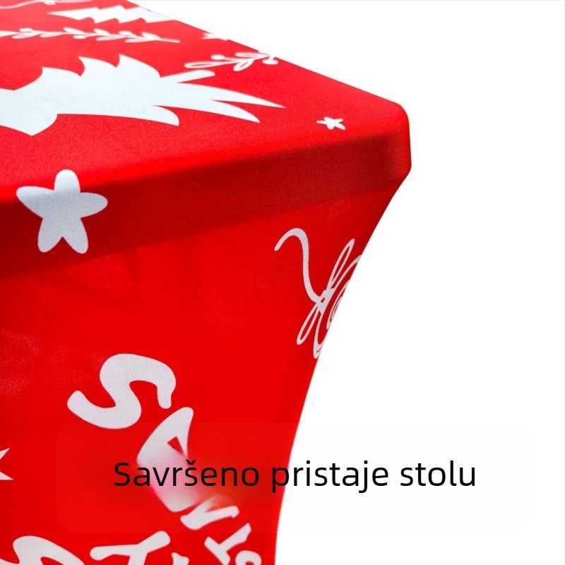 Elastični stolnjak od poliestera s otiskom, potpuno prekrivanje, za stolove duljine 6 ft, za piknik, hotele i bankete