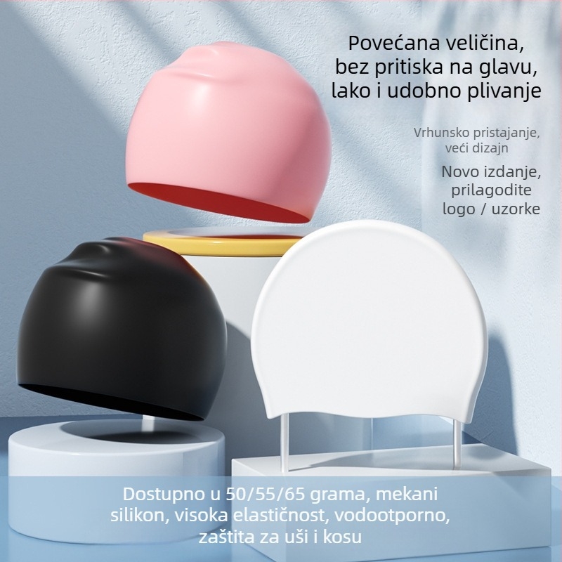 Odrasla silikonska kapa za plivanje, pogodna za plivanje i vodene aktivnosti