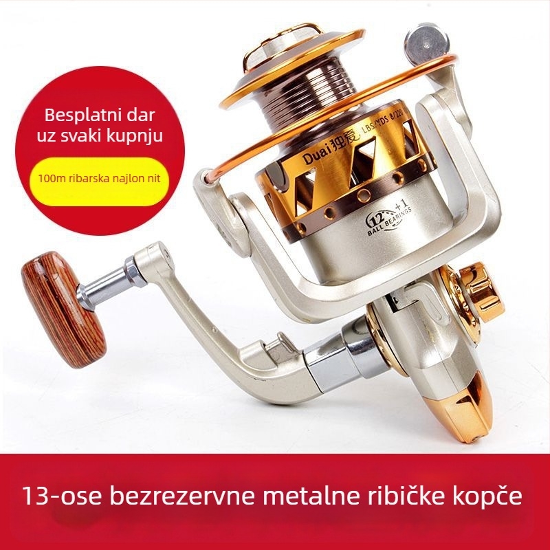 Morski ribolovni navijač s kompletnim metalnim kućištem, spinning, dugi domet bacanja
