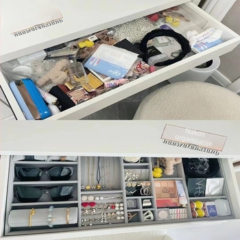 CHUHANG Papirnata kutija za nakit s ugrađenim pladnjem, stolno skladištenje, 1-etažna, otporna na prašinu