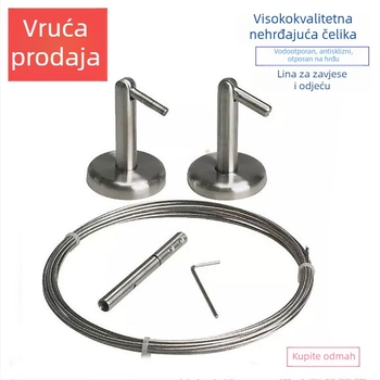 No-Drill Indoor Curtain Wire Rope, Curtain Track Cord, Balcony Clothesline, Customizable