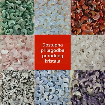 Mjesečev kristalni ukras, sirovi kristal, pakiran u PP torbici, moderan jednostavan stil, za DIY nakit