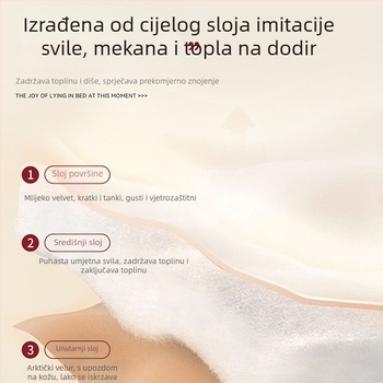 Milk pliš deka, trostruko slojevita, za kauč i ured, poliester, sve sezone, minimalistički stil