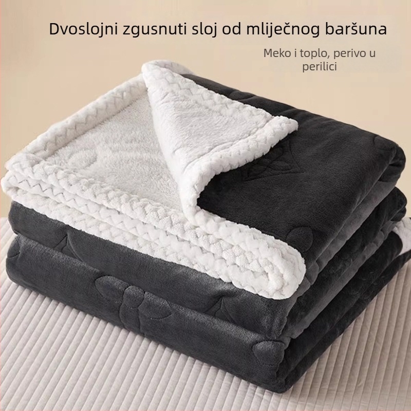 Milk pliš deka, trostruko slojevita, za kauč i ured, poliester, sve sezone, minimalistički stil