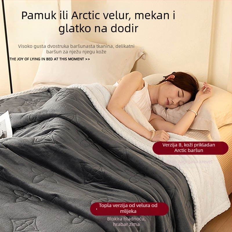 Milk pliš deka, trostruko slojevita, za kauč i ured, poliester, sve sezone, minimalistički stil