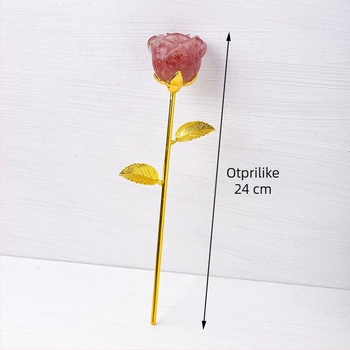Kristalna ruža – Geometrijski ukras, ručni rad, moderan minimalistički stil (Materijal: kristal; Stil: moderni minimalistički; Kategorija: geometrijski oblik; Tehnika: ručni rad; Pakiranje: poklon kutija)