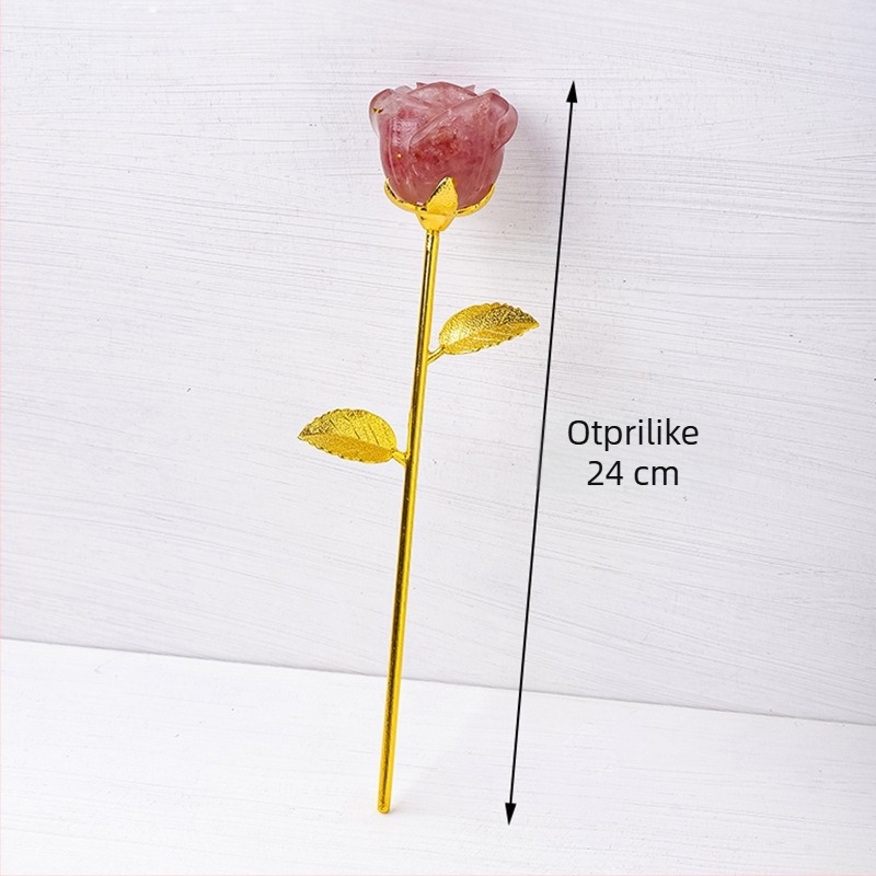 Kristalna ruža – Geometrijski ukras, ručni rad, moderan minimalistički stil (Materijal: kristal; Stil: moderni minimalistički; Kategorija: geometrijski oblik; Tehnika: ručni rad; Pakiranje: poklon kutija)