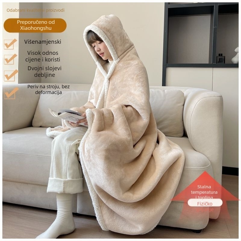 Dvostruka froté deka, poliester, karirani uzorak, za sve sezone, vintage stil