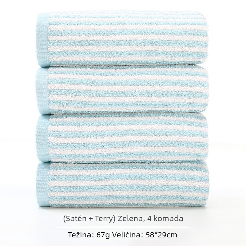 Set od 4 pamuknih ručnika za lice i tijelo — mekani, upijajući, debeli dizajn