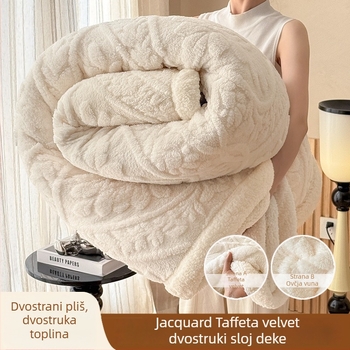 Dvostruko slojevita ručnik deka od tafta i sherpe, nordijski stil, prilagodljiva, 300–500 g