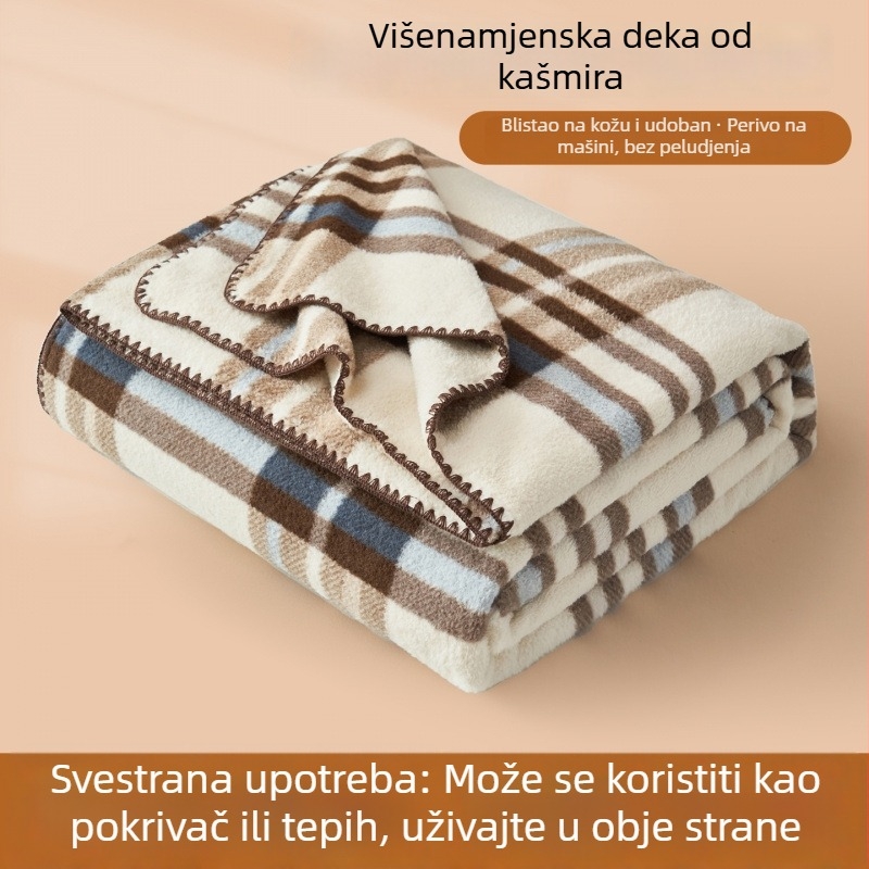 Deka za kauč s imitacijom kašmira, 5000 g i više, proljeće i jesen, jednostavan i modern stil, deka od kemijskih vlakana, Rice blue