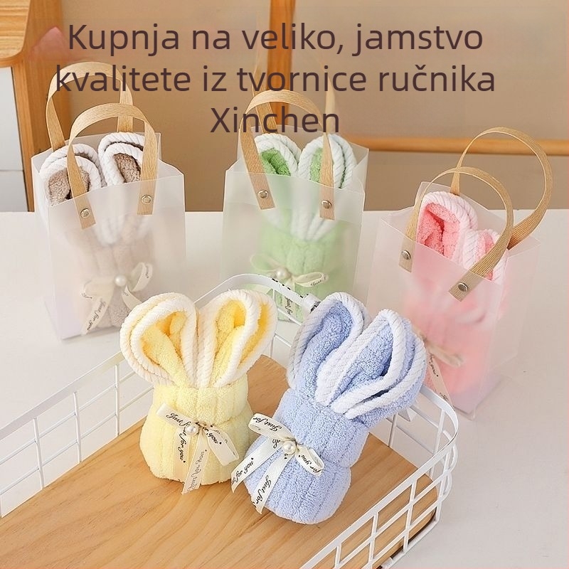 Ručnik u obliku zeca, koralni pliš, 100D vlakna, postupak: rezani velur