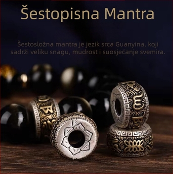 Xinghong prirodna obsidijan narukvica – unisex, polirani ručni nakit