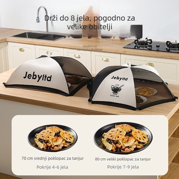 Veliki poklopac za hranu od mreže, prašinu i otporan na insekte, sklopivi poklop za stol, moderan stil