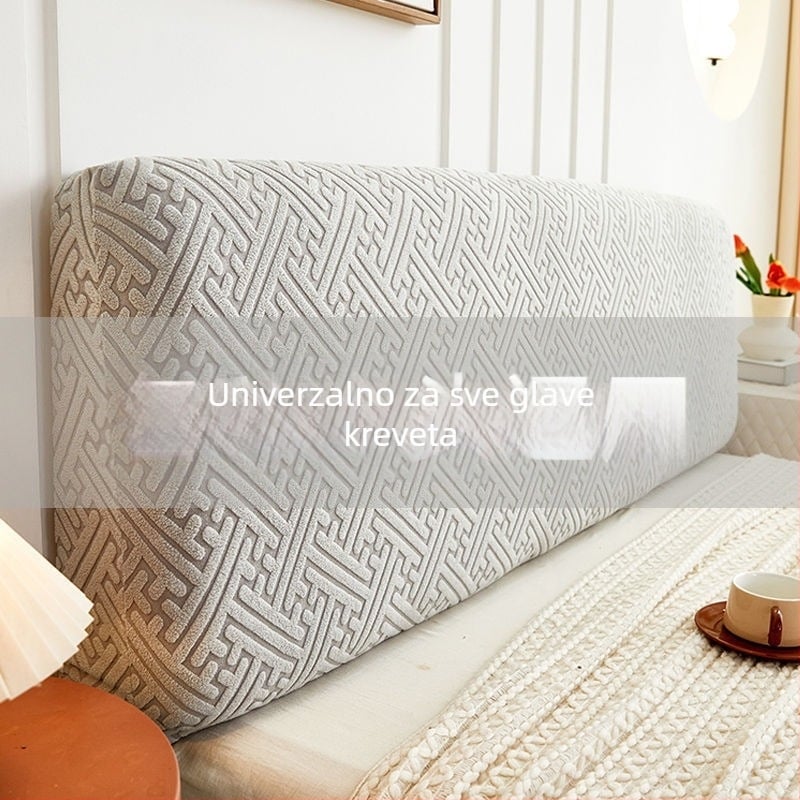 Navlaka za uzglavlje kreveta — jacquard poliester, visoka elastičnost, univerzalna prilagodba, četiri sezone, zaštita od prašine