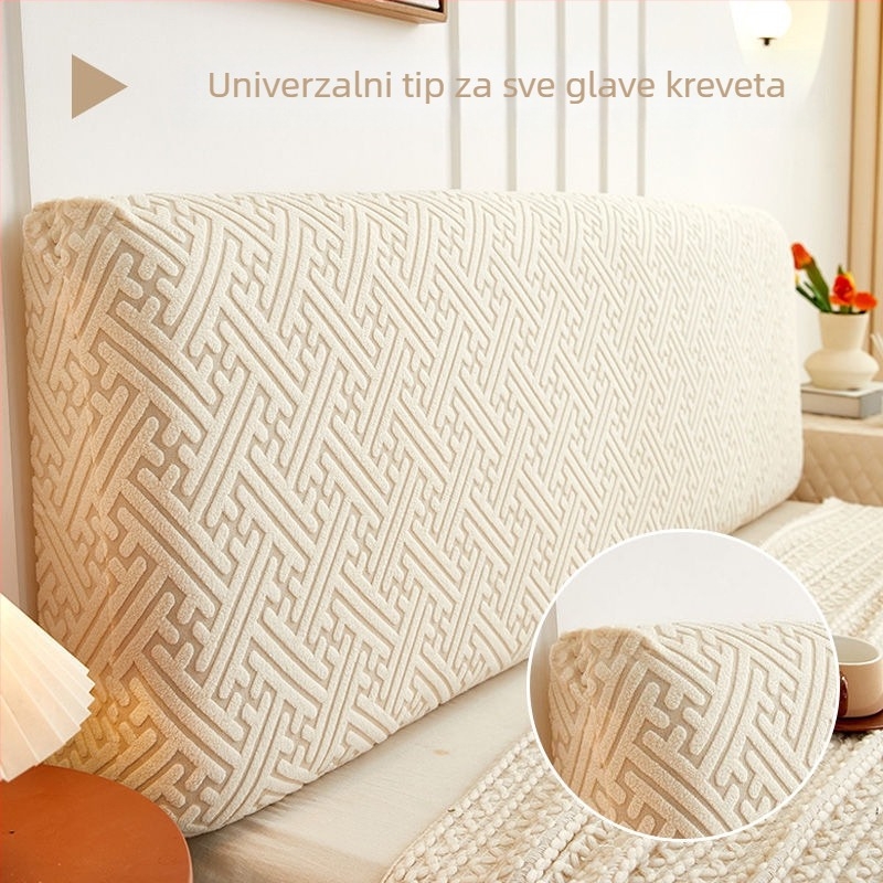 Navlaka za uzglavlje kreveta — jacquard poliester, visoka elastičnost, univerzalna prilagodba, četiri sezone, zaštita od prašine