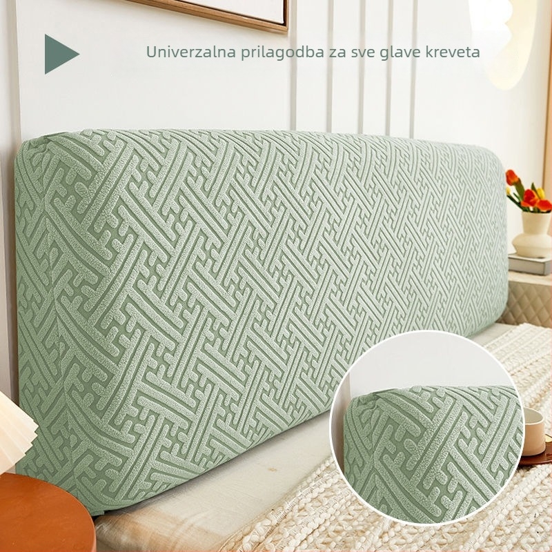 Navlaka za uzglavlje kreveta — jacquard poliester, visoka elastičnost, univerzalna prilagodba, četiri sezone, zaštita od prašine