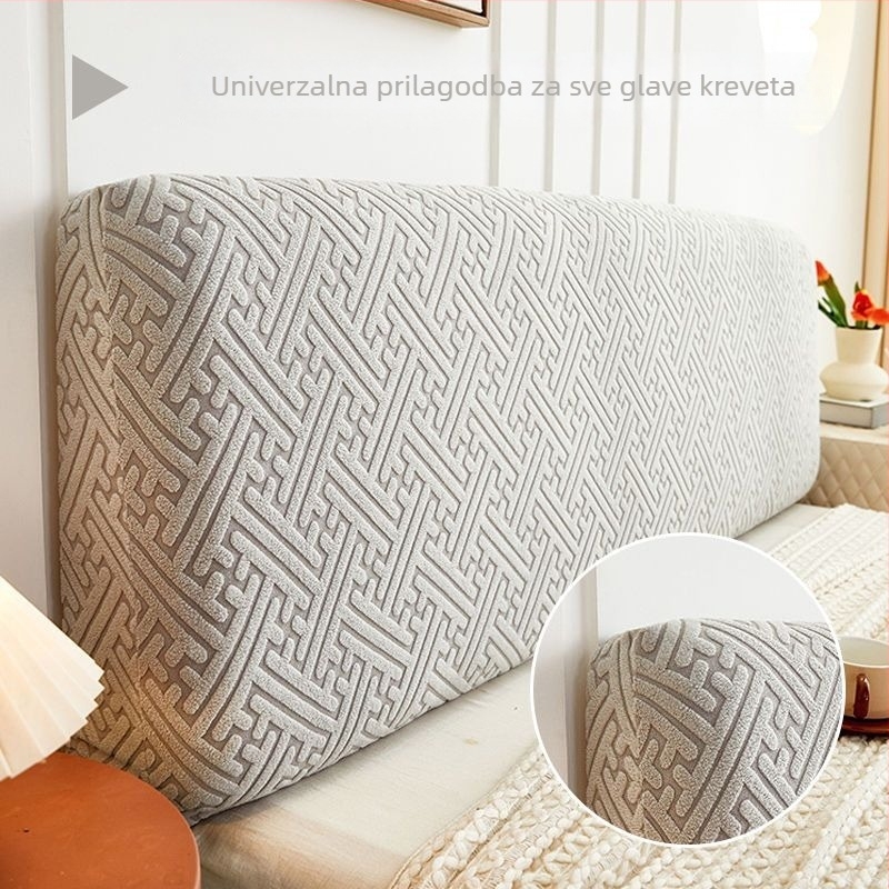 Navlaka za uzglavlje kreveta — jacquard poliester, visoka elastičnost, univerzalna prilagodba, četiri sezone, zaštita od prašine