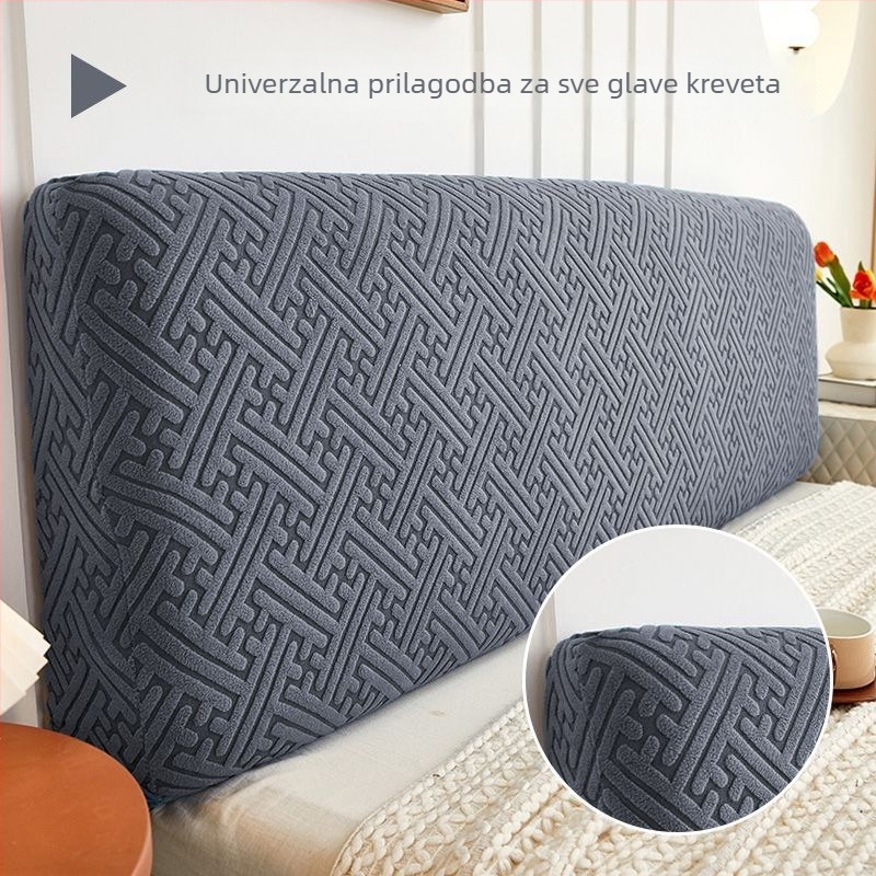 Navlaka za uzglavlje kreveta — jacquard poliester, visoka elastičnost, univerzalna prilagodba, četiri sezone, zaštita od prašine