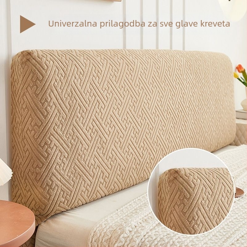 Navlaka za uzglavlje kreveta — jacquard poliester, visoka elastičnost, univerzalna prilagodba, četiri sezone, zaštita od prašine
