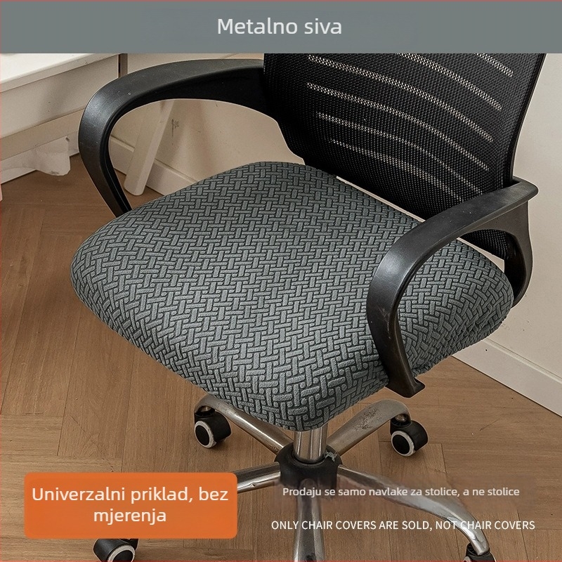 Navlaka za uredsku stolicu od flanel materijala, protuklizna, otporna na habanje, zaštita od prašine; kvadratni oblik, skandinavski stil.