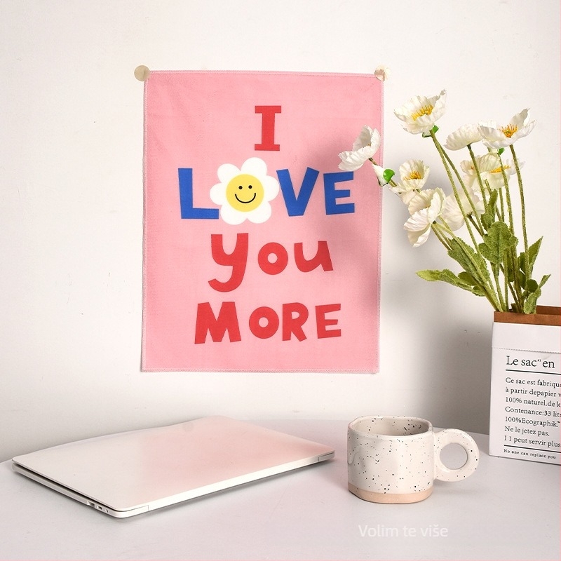 Korejskog stila poliesterska tapiserija s crtanim medvjedom – pravokutni zidni ukras za dnevni boravak, spavaću sobu ili studij