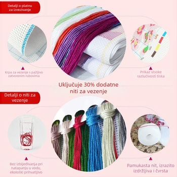 Set za križno šivanje – pejzažni motiv na pamukastom platnu, 11CT, križno šivanje, moderan minimalistički stil