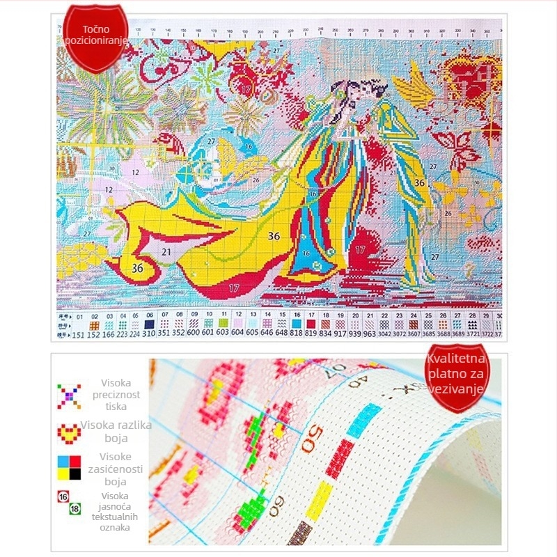 Set za križno šivanje – pejzažni motiv na pamukastom platnu, 11CT, križno šivanje, moderan minimalistički stil