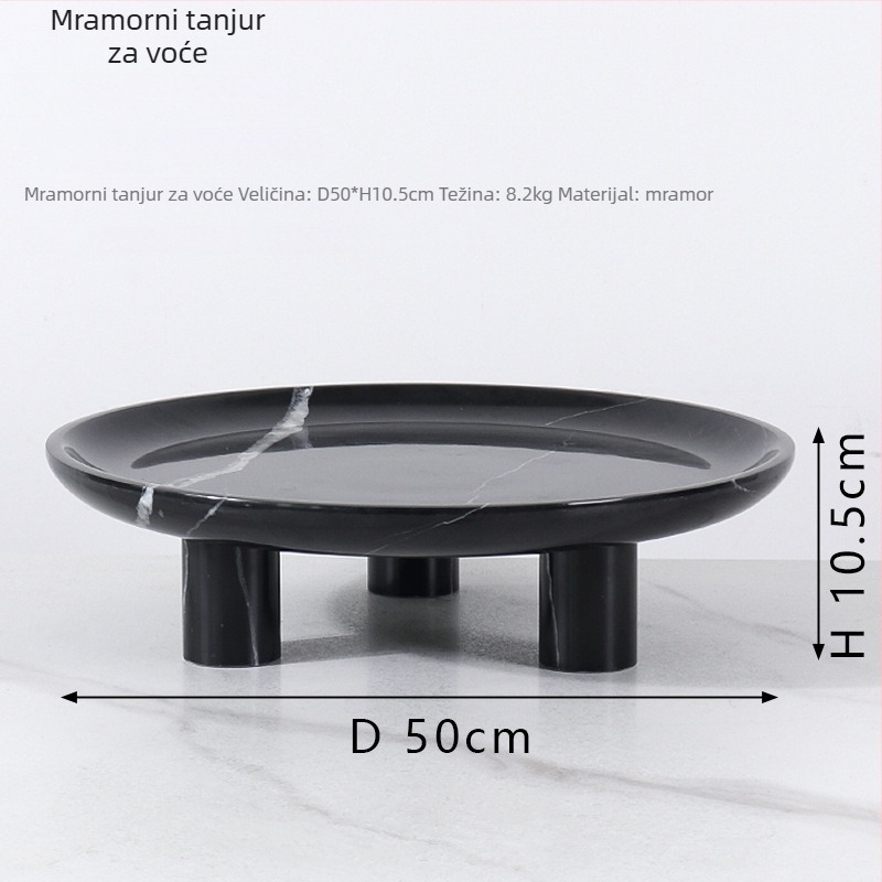 Europskog stila okrugli posuda za voće od prirodnog mramora, polirana površina, ručna izrada, kartonsko pakiranje, brend cramper