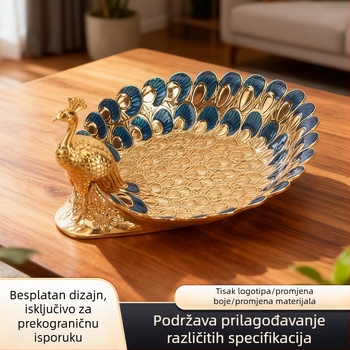 Tanjur za voće od aluminijske legure s životinjskim uzorkom, nordijskog stila, za posluživanje voća i dekoraciju.
